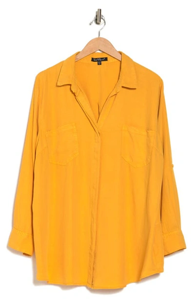 Shop Velvet Heart Riley Long Sleeve Tencel® Lyocell Button-up Shirt In Tuscan Sun