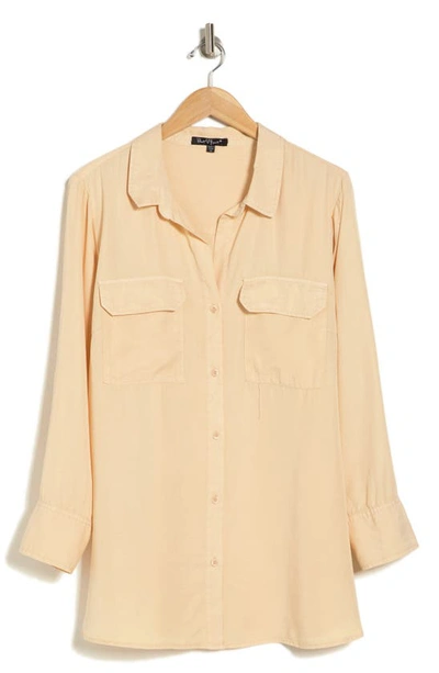 Shop Velvet Heart Genovia Long Sleeve Tencel® Lyocell Button-up Shirt In Flax Beige