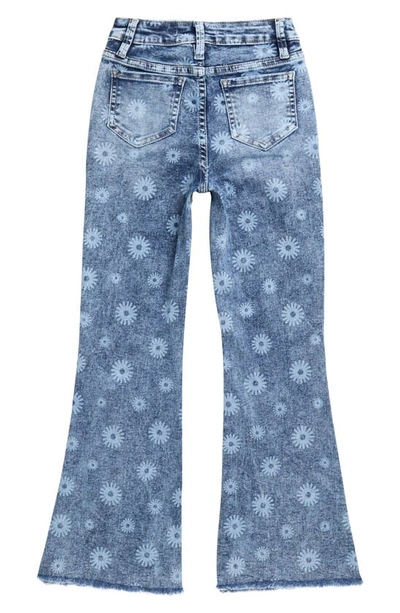 Shop Ymi Kids' Daisy Print Flare Jeans In Potassium Hsand 36m