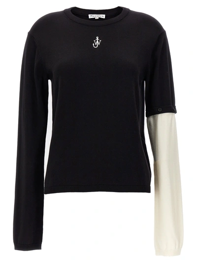 Shop Jw Anderson Removable Sleeve Sweater Sweater, Cardigans In White/black