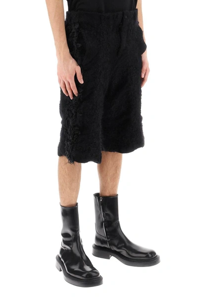 Shop Comme Des Garçons Homme Deux Comme Des Garcons Homme Plus Fur-effect Knitted Shorts In Black
