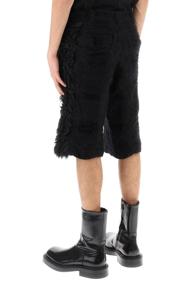 Shop Comme Des Garçons Homme Deux Comme Des Garcons Homme Plus Fur-effect Knitted Shorts In Black