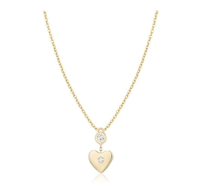 Shop Ariana Rabbani Bezel-set Diamond Heart Necklace Yellow