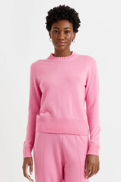 Shop Chinti & Parker Uk Flamingo-pink Wool-cashmere Cropped Sweater