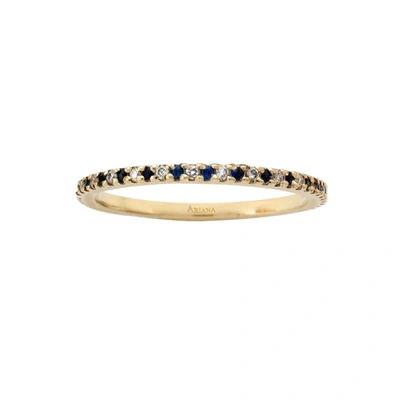 Shop Ariana Rabbani Diamond & Sapphire Eternity Ring White Gold In Multi