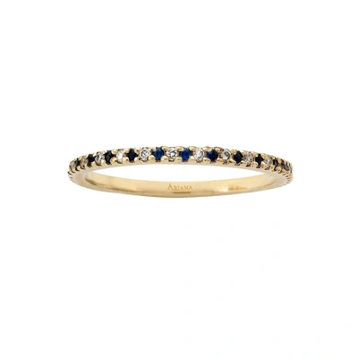 Ariana Rabbani Diamond & Sapphire Eternity Ring White Gold In White