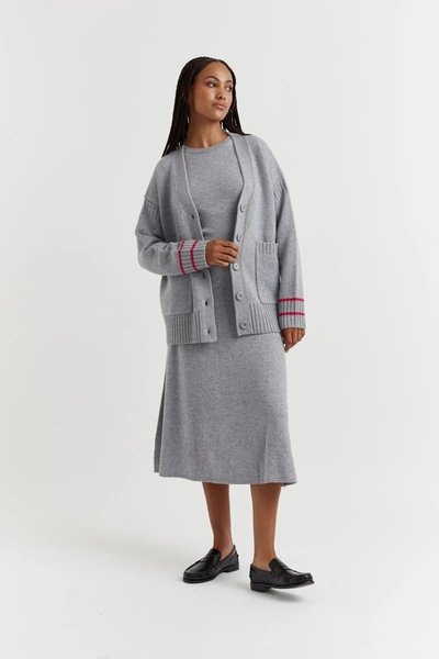 Shop Chinti & Parker Uk Grey Recycled Merino And Cashmere Cardigan