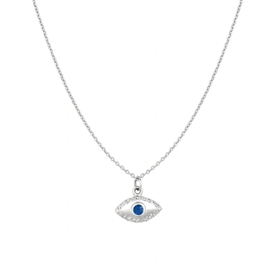 Shop Ariana Rabbani Diamond & Sapphire Evil Eye Necklace White Gold