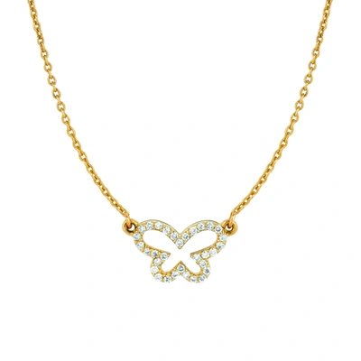 Shop Ariana Rabbani Diamond Butterfly Necklace (small) Yellow Gold