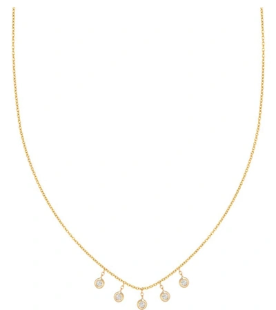 Shop Ariana Rabbani Five Bezel-set Diamond Dangle Necklace Yellow Gold