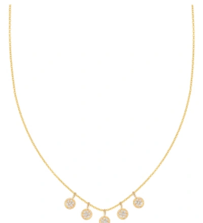Ariana Rabbani Five Bezel-set Diamond Dangle Necklace Yellow Gold In Gold