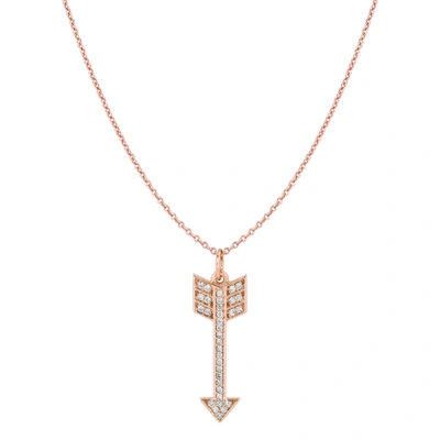 Shop Ariana Rabbani Diamond Arrow Necklace Rose Gold In Multi
