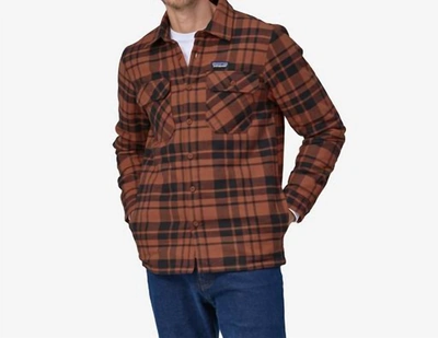Shop Patagonia Insulated Organic Cotton Midweight Fjord Flannel Shirt In Burl Red In Multi