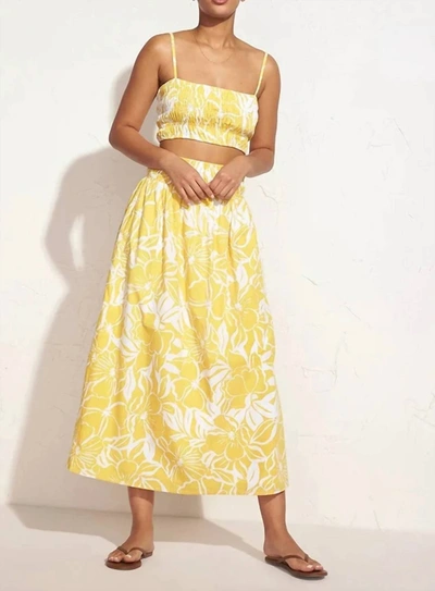 Shop Faithfull The Brand Kiera Skirt In El Marsa Floral Print Marigold In Multi