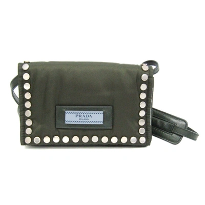 Shop Prada Tessuto Leather Shoulder Bag () In Green
