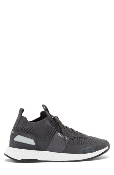 Shop Hugo Boss Titanium Sneaker In Dark Grey 2