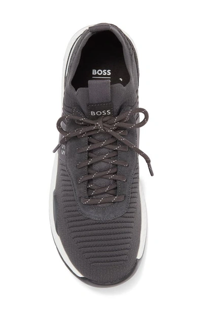 Shop Hugo Boss Titanium Sneaker In Dark Grey 2