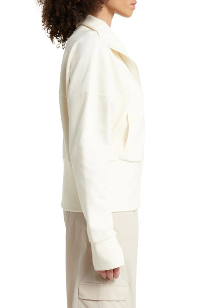 Shop Zella Anya Ottoman Full Zip Jacket In Ivory Egret