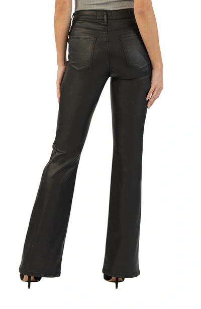 Kut From The Kloth Ana Fab Ab Coated High Waist Flare Jeans In Black