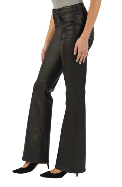 Kut From The Kloth Ana Fab Ab Coated High Waist Flare Jeans In Black