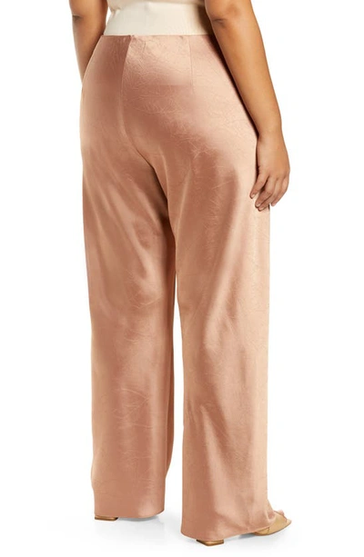 Shop Vince Satin Bias Cut Pants In Terra Rose