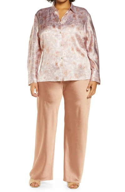 Shop Vince Satin Bias Cut Pants In Terra Rose