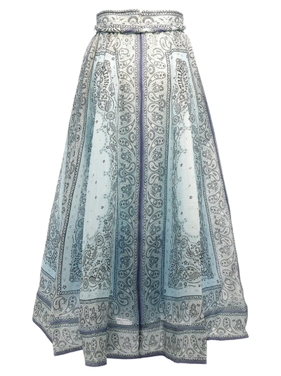 Shop Zimmermann Gathered Skirts Light Blue