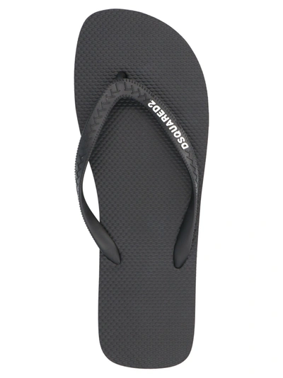 Shop Dsquared2 Logo Thong Sandals Black