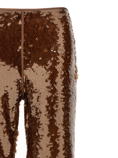 Shop Alberta Ferretti Sequin Pants Brown