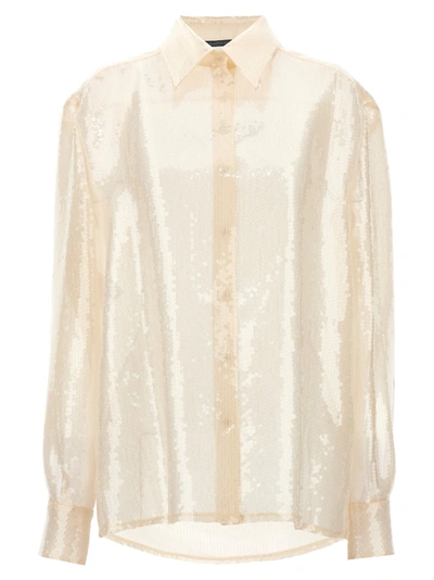 Shop Alberta Ferretti Sequin Shirt Shirt, Blouse White