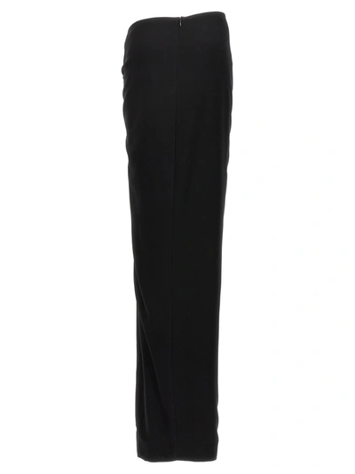 Monot Long Draped High-waisted Midi Skirt In Black