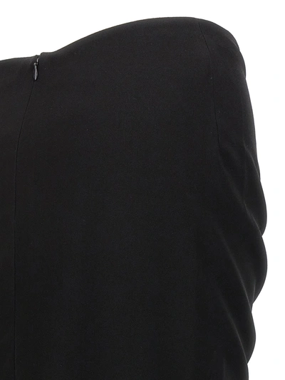 Monot Long Draped High-waisted Midi Skirt In Black