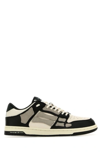 Shop Amiri Man Multicolor Leather And Fabric Skel Sneakers