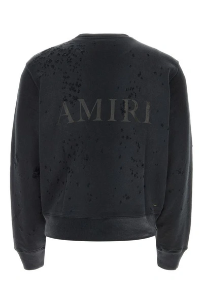 Shop Amiri Man Slate Cotton Sweatshirt In Black