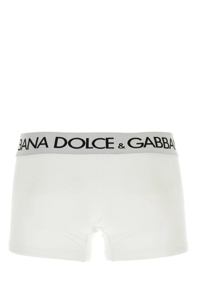 Shop Dolce & Gabbana Man White Stretch Cotton Boxer
