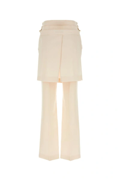 Shop Fendi Woman Ivory Wool Pant In White