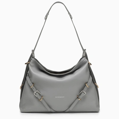 Shop Givenchy Medium Voyou Bag In Light Grey Leather Women In Gray