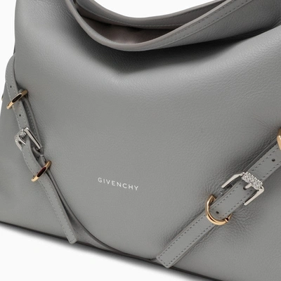 Shop Givenchy Medium Voyou Bag In Light Grey Leather Women In Gray