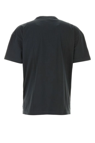 Shop Palm Angels Man Anthracite Cotton T-shirt In Gray