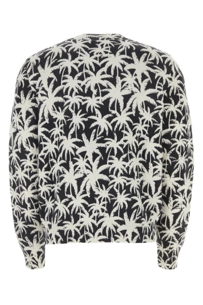 Shop Palm Angels Man Printed Nylon Blend Sweater In Multicolor