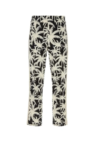 Shop Palm Angels Man Printed Polyester Joggers In Multicolor