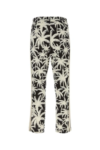 Shop Palm Angels Man Printed Polyester Joggers In Multicolor