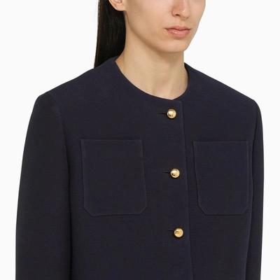 Shop Prada Blue Single-breasted Jacket In Wool Women