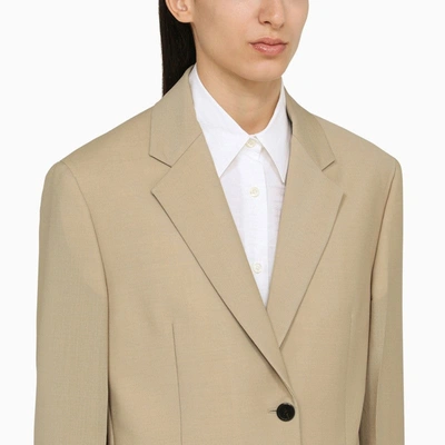 Shop Prada Rope-coloured Single-breasted Jacket In Wool And Mohair Women In Cream