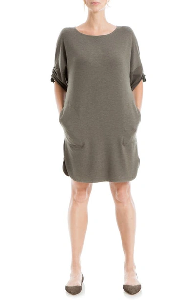 Shop Max Studio French Terry Dress In Army