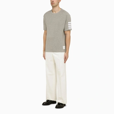 Shop Thom Browne 4-bar T-shirt Light-grey Men In Gray