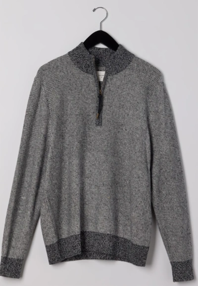 Shop Billy Reid Long Sleeve Stripe Half Zip In Medium Grey Heather