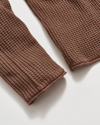Billy Reid Mini Waffle Crew In Walnut