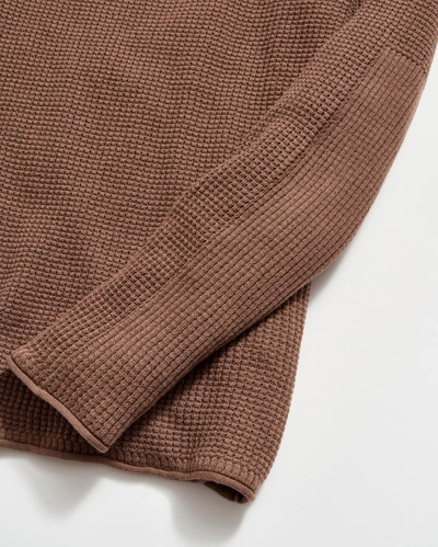 Billy Reid Mini Waffle Crew In Walnut