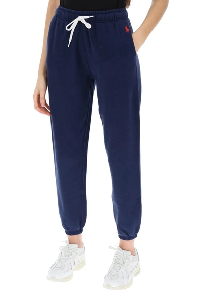 Shop Polo Ralph Lauren Cotton Fleece Sweatpants In Blue